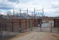Meadow Substation Concrete Block Fence
